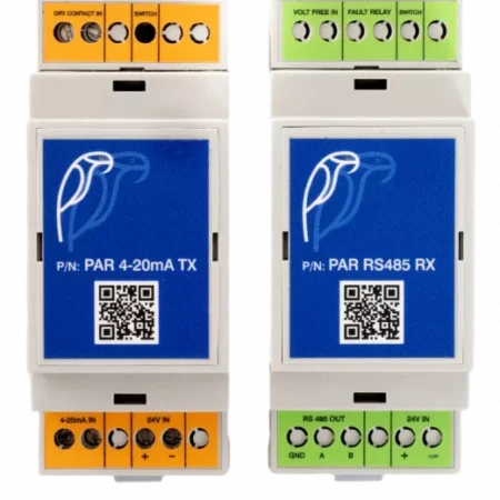 Parrot by Europa wireless 4-20mA to RS485 Modbus RTU pair